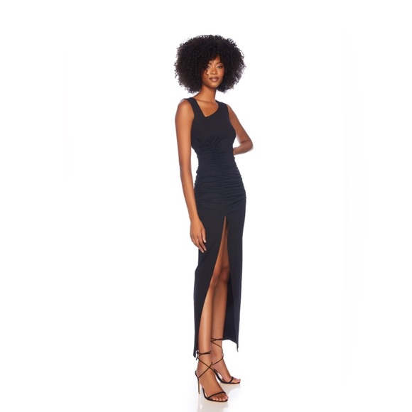 Susana Monaco NWT Side Gathered Dress in Black - Picture 1 of 6
